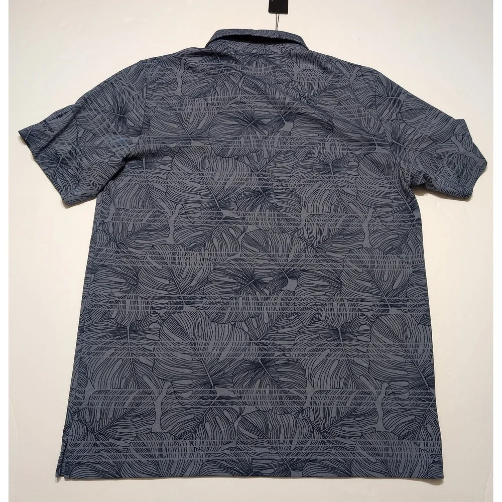 TRAVIS MATHEW Short Sleeve Polo Shirt Rio Pinar Golf Blue Floral Large L ~ New - Picture 11 of 11